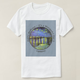 Van Gogh Sternennacht über der Rhone Partyartikel T-Shirt