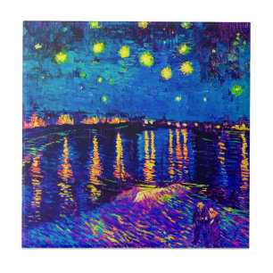 Van Gogh - Sternennacht über der Rhone Pop Art Fliese