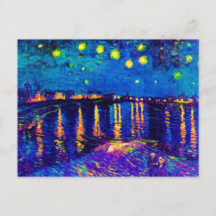 Van Gogh - Sternennacht über der Rhone Pop Art Postkarte