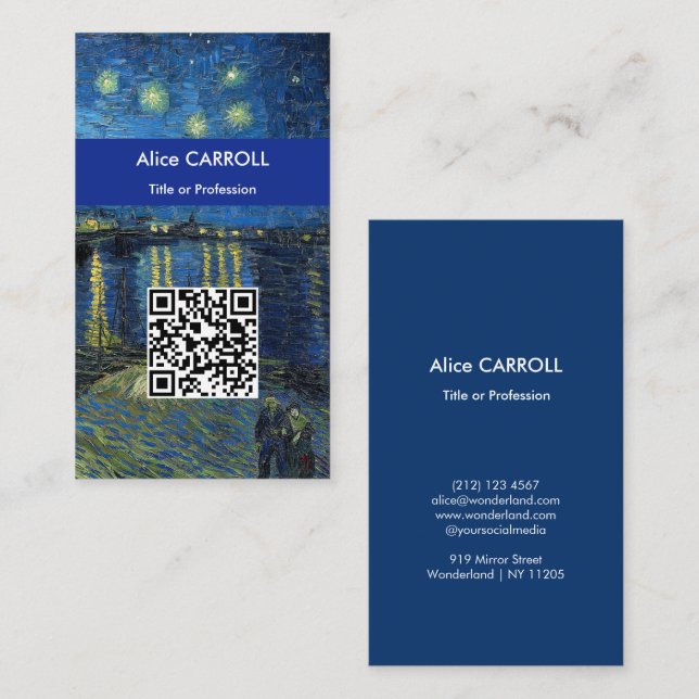 Van Gogh - Sternennacht über der Rhone - QR Code Visitenkarte (Vorne/Hinten)