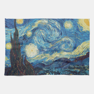 Van Gogh Sternennacht Vintage Blau Meisterwerk Handtuch