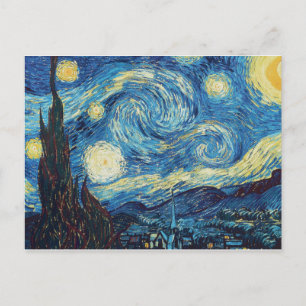 Van Gogh Sternennacht Vintage Blau Meisterwerk Postkarte