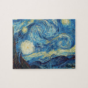 Van Gogh Sternennacht Vintage Blau Meisterwerk Puzzle