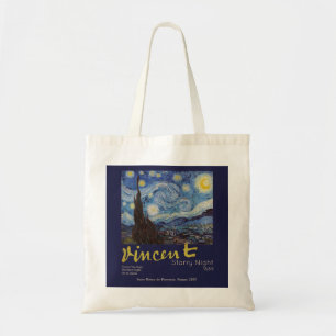 Van Gogh Sternennacht Vintage Blau Meisterwerk Tragetasche