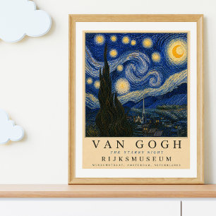 Van Gogh Sternennacht Vintage-Nachthimmelplakat Poster