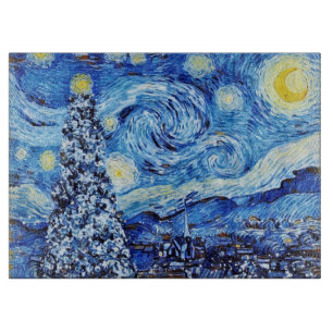 Van Gogh - Sternennacht - Weihnachten Schneidebrett
