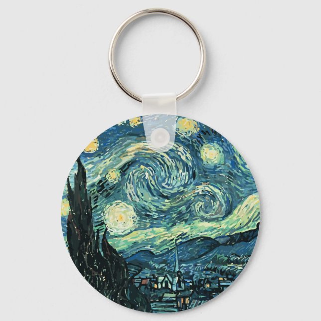 Van Gogh-Sternennachtsvektor Schlüsselanhänger (Vorderseite)