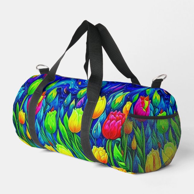 Van Gogh-Stil Tulips Duffle Bag (Rechte Ecke)