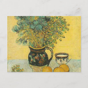 van gogh still life majolica mit Wildblumen Postkarte