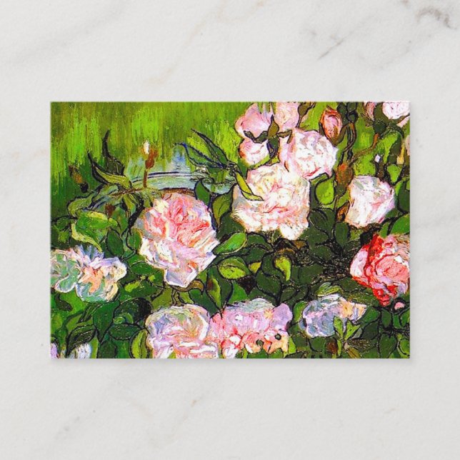 Van Gogh Still Life mit rosa Roses Begleitkarte (Vorderseite)