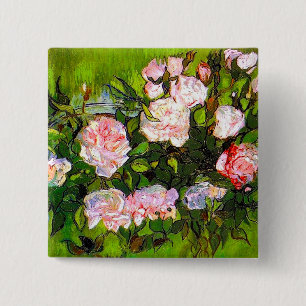 Van Gogh Still Life mit rosa Roses Button