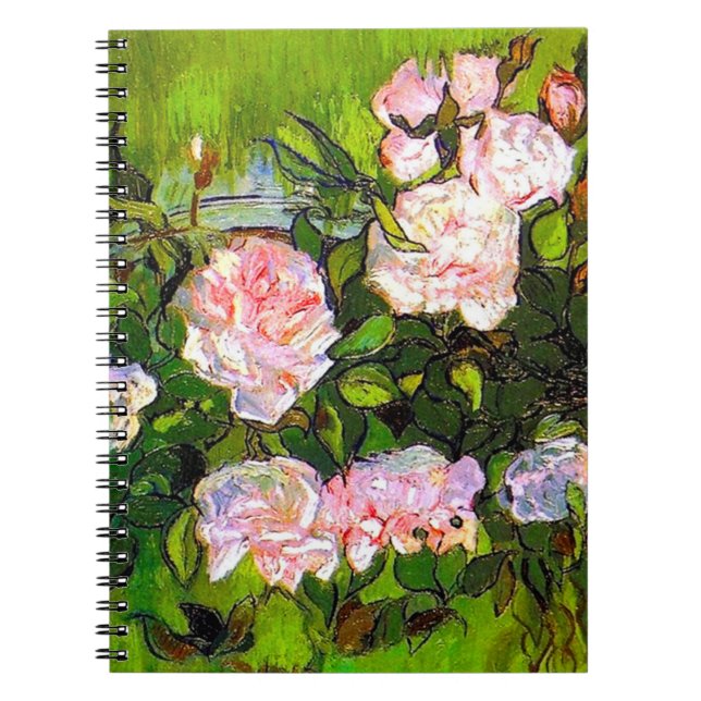 Van Gogh Still Life mit rosa Roses Notizblock (Vorderseite)