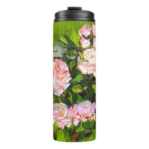 Van Gogh Still Life mit rosa Roses Thermosbecher