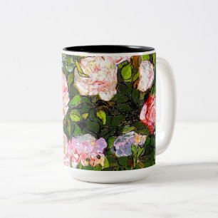 Van Gogh Still Life mit rosa Roses Zweifarbige Tasse