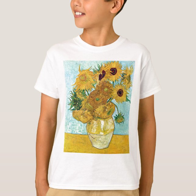van Gogh Still Life Vase mit zwölf Sonnenblumen T-Shirt (Vorderseite)