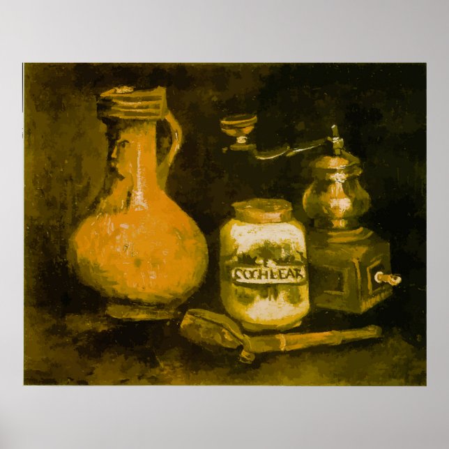 Van Gogh Still Life with Coffee Mill, Pipe and Jug Poster (Vorne)