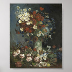 Van Gogh- Still life with meadow flowers and roses Poster