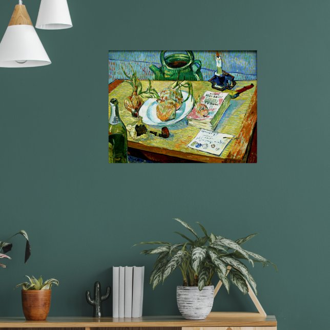 Van Gogh - Stillleben mit einem Zwiebelplatz Poster (Wohnzimmer 1)