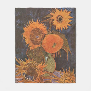 Van Gogh - Stillleben mit fünf Sonnenblumen, Fleecedecke