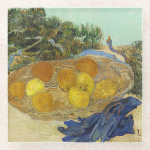 Van Gogh Stillleben mit Orangen, Zitronen und blau Glasuntersetzer