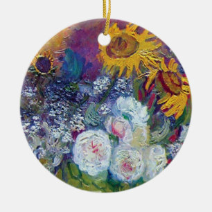 Van Gogh - Stillleben mit Rose und Sonnenblumen Keramik Ornament