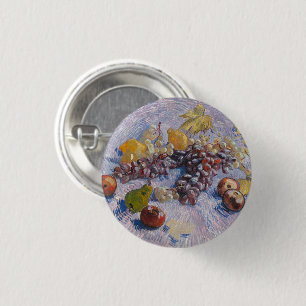 Van Gogh Stillleben mit Trauben und Äpfeln Kunstpr Button