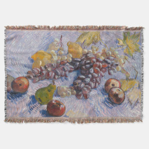 Van Gogh Stillleben mit Trauben und Äpfeln Kunstpr Decke