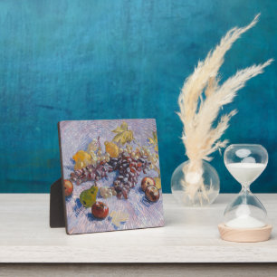 Van Gogh Stillleben mit Trauben und Äpfeln Kunstpr Fotoplatte