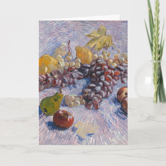 Van Gogh Stillleben mit Trauben und Äpfeln Kunstpr Karte (Vorderseite)