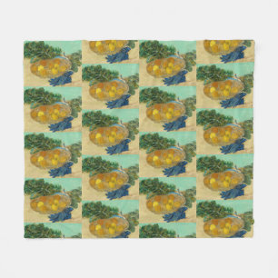 Van Gogh Stillleben Orangen Zitronen Blaue Handsch Fleecedecke