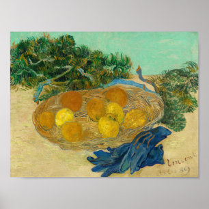 Van Gogh Stillleben Orangen Zitronen Blaue Handsch Poster