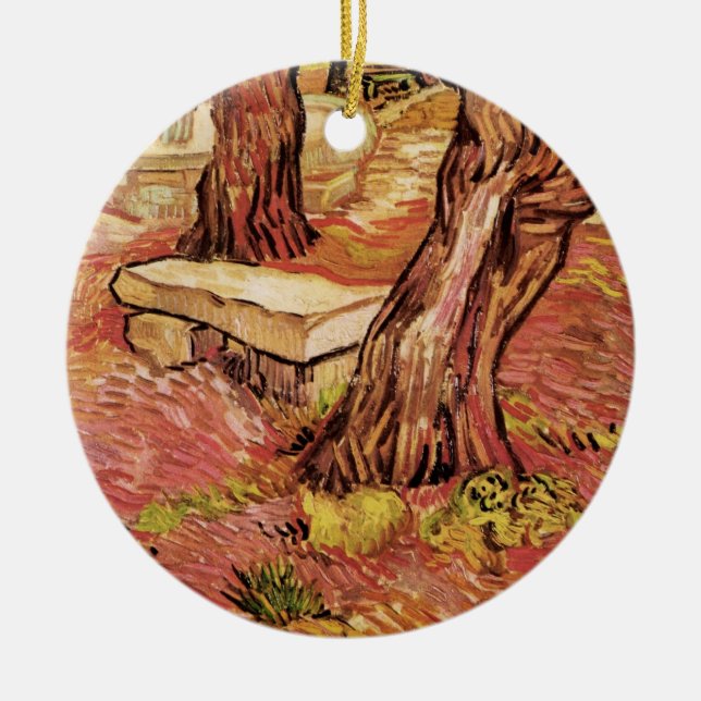 Van Gogh Stone Bench im Garten, St Paul Hospital Keramikornament (Vorne)