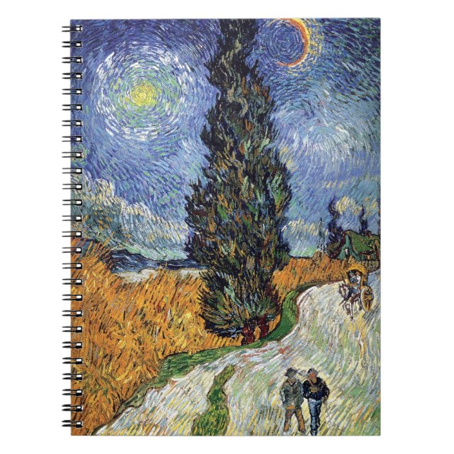 Van Gogh - Straße mit Fahrrädern Notizblock (Vorderseite)