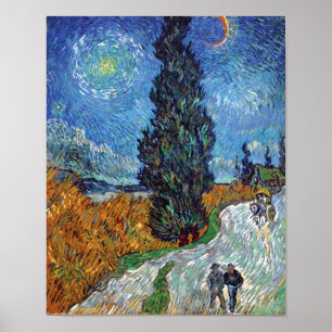 Van Gogh - Straße mit Zypressen Fine Art Poster