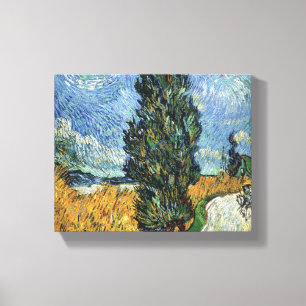 Van Gogh Straße mit Zypressen Impressionismus Leinwanddruck