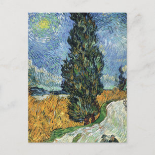 Van Gogh Straße mit Zypressen Impressionismus Postkarte