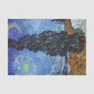 Van Gogh Straße mit Zypressen Impressionismus Seidenpapier