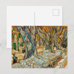Van Gogh Straßenarbeiter Herbst Platanen Kunst Postkarte
