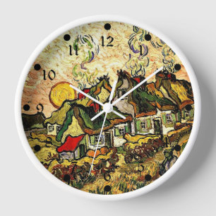 Van Gogh: Strohdachhäuser im Sonnenschein Uhr