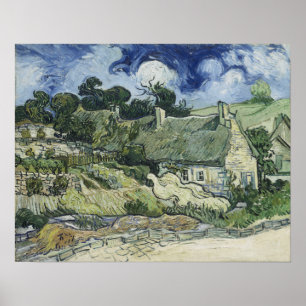 Van Gogh - Strohdachhäuser in Cordeville Poster