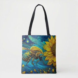 Van Gogh Style Bee & Sunflower
