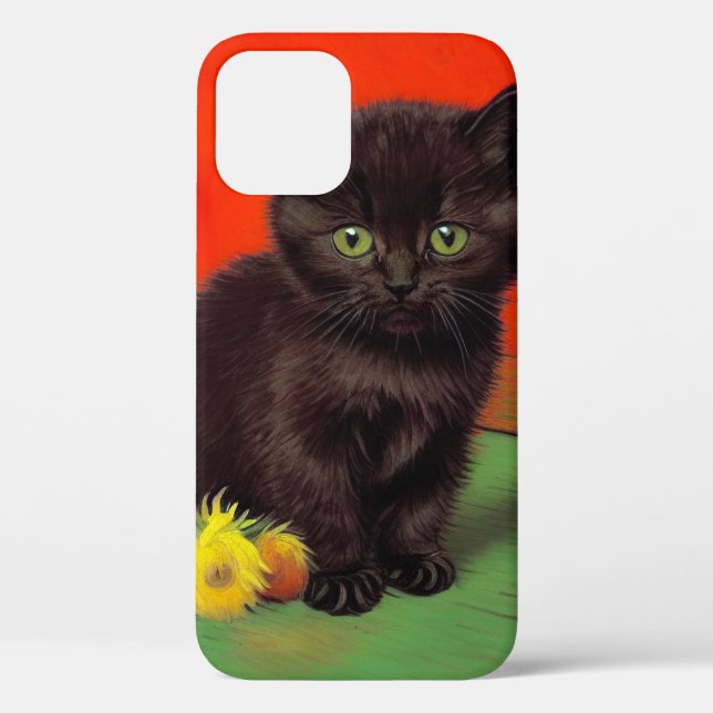 Van Gogh Style Black Cat Case-Mate iPhone Hülle (Rückseite)