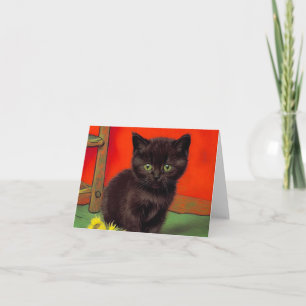 Van Gogh Style Black Cat Einladung