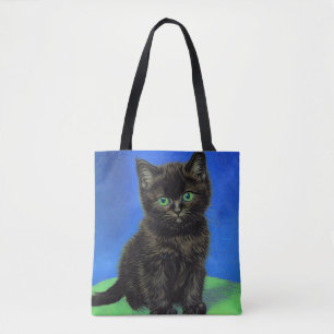 Van Gogh Style Black Kitten