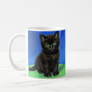 Van Gogh Style Black Kitten Kaffeetasse
