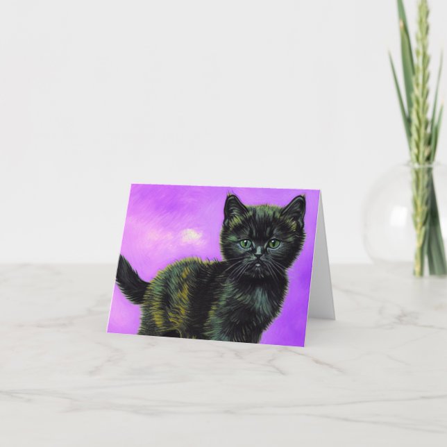 Van Gogh Style Cat Einladung (Vorderseite)
