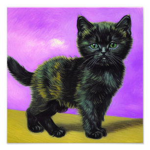 Van Gogh Style Cat Fotodruck