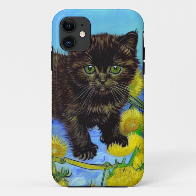 Van Gogh Style Cat mit Sonnenblumen Case-Mate iPhone Hülle (Rückseite)