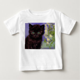Van Gogh Style Cat mit weißen Blume Baby T-shirt