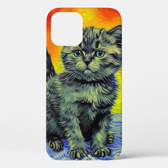 Van Gogh Style Cat Sunset Beach Case-Mate iPhone Hülle (Rückseite)